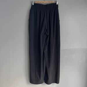 Lululemon Womens Noir Pant Black Tie Waist Wide Leg High Rise Size 10